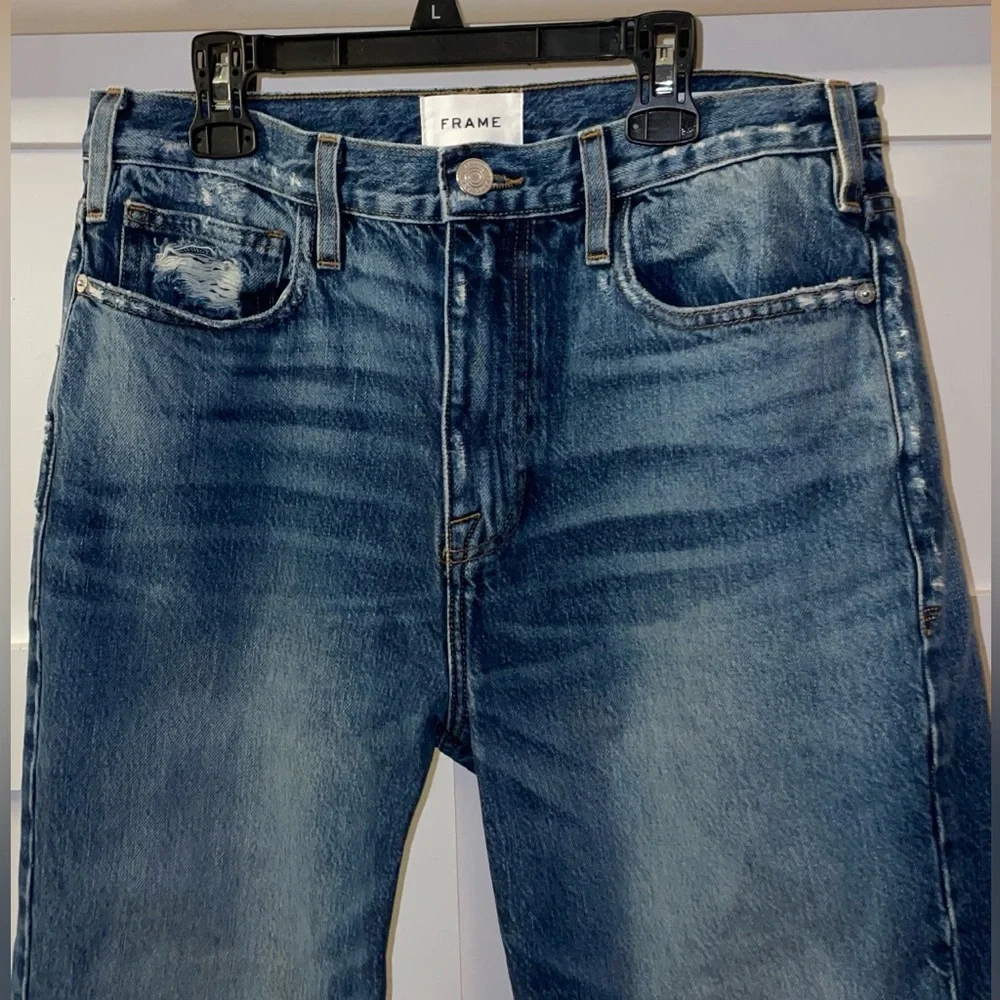FRAME // Le Jane Crop women’s Straight Leg Blue Denim Jeans - Picture 6 of 16
